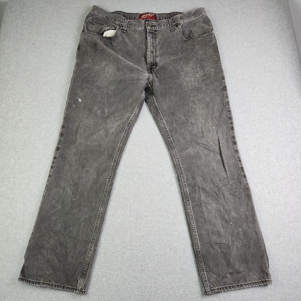 Arizona Jeans Mens 40x32 Gray Denim Medium Wash Streetwear Original Straight Leg